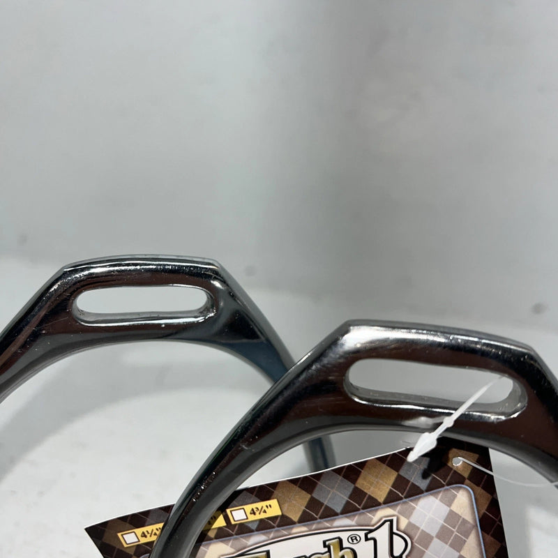 New Tough 1 Chrome Plated Iron 4 1/2” English Stirrups #24-3016 D-503
