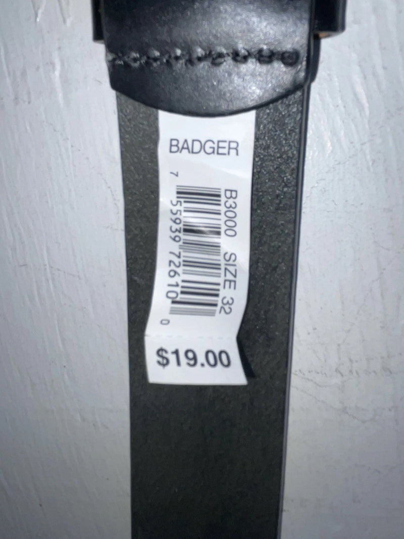 New Black Genuine Leather Badger 32” Belt #B3000 JJ-95