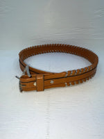 New Brown Genuine Leather Circle Y Weaved 30” Belt #8388 JJ-155