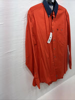 New Men’s Wrangler PBR Orange Long Sleeve Button Up Medium K-41