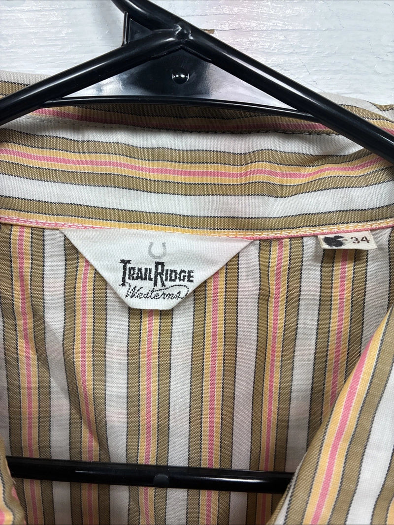 New Men’s Trail Ridge Multicolor Stripe Long Sleeve Pearl Snap 2XL O-22
