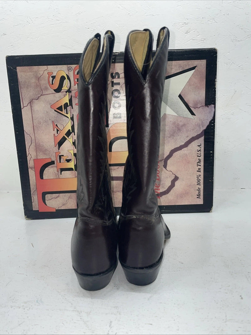 New Women’s Cherry Black Texas Brand Cowboy Boots. 4003 7 M. 18-107