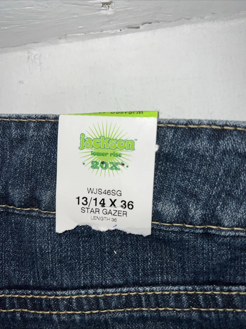 New Women’s Twenty X Jackson Dark Wash Low Rise Denim Jeans. 13/14x36 M-6