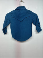 New Kids Denver Blue Long Sleeve Pearl Snap Size 2 DD-148