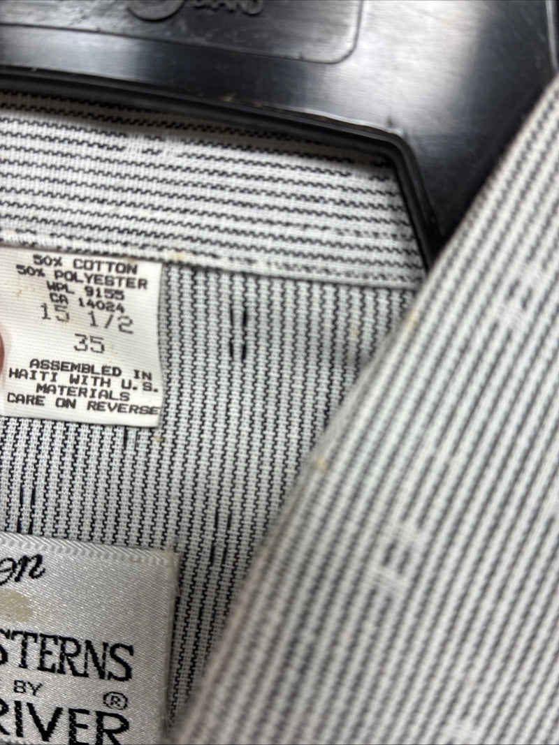 New Men’s Champion Western Gray Long Sleeve Pearl Snap 15.5 Medium F-105
