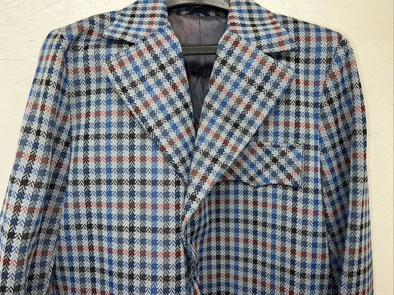 New Men’s Pioneer Wear Blue Plaid Suit Jacket 40 #574 LL-605
