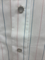 New Men’s H Bar C White Stripe Long Sleeve Pearl Snap Large T-83