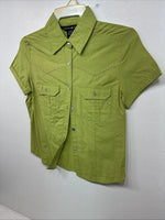 New Women’s Gordon James Green Short Sleeve Button Up Small LL-19