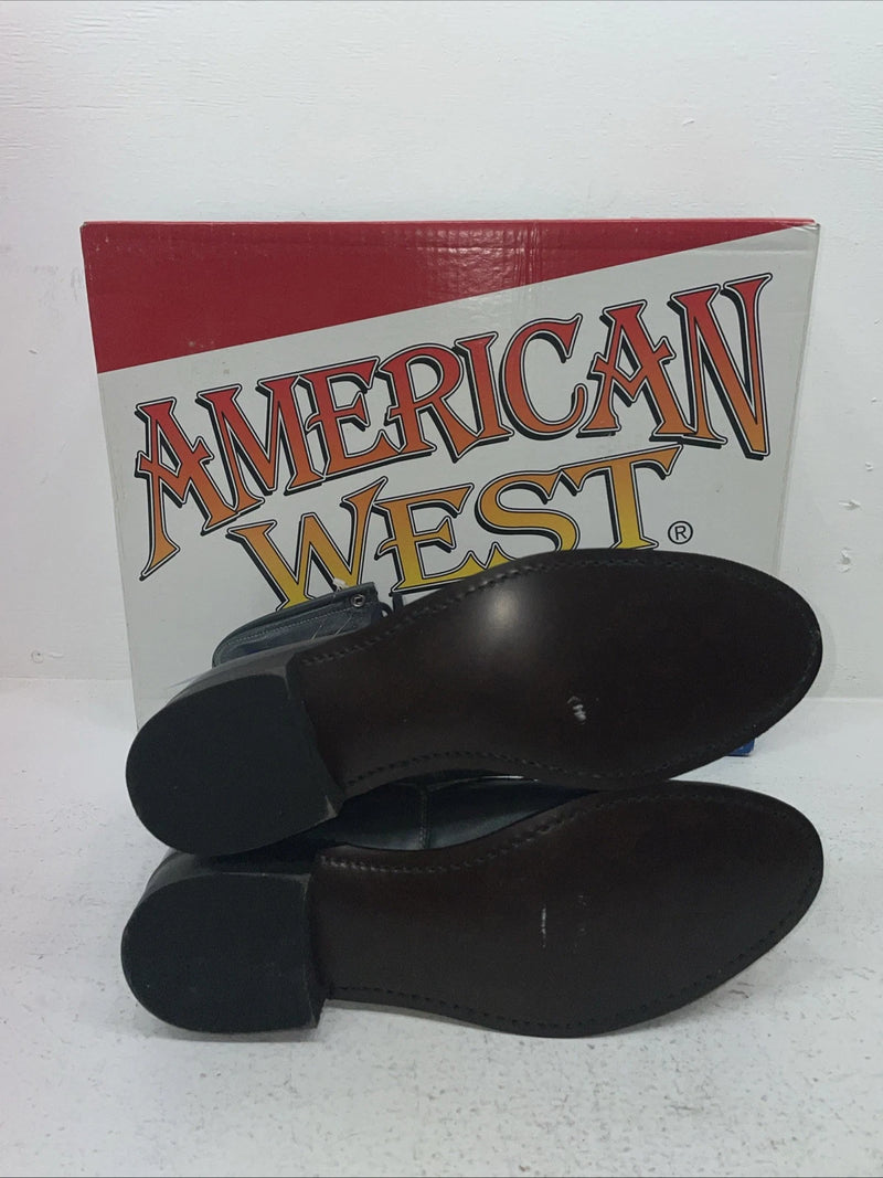 New Men’s Gray Lace Up American West Cowboy Boots. 6999 9.5 9 1/2 E W. 5-16