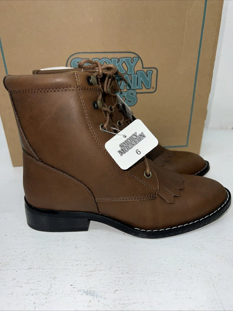 New Women’s Brown Smoky Mountain Lace Up Cowboy Boots. 3040L 6. 19-32