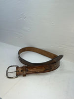 New Brown Genuine Leather Chambers Tooled 34” Belt #6971 JJ-61