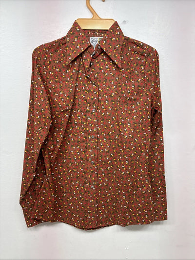 New Women’s Dickson Jenkins Floral Long Sleeve Pearl Snap Size 32 MM-50
