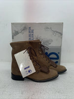 New Men’s Brown Lace Up Acme Cowboy Boots. 18069 8 M. 3-64