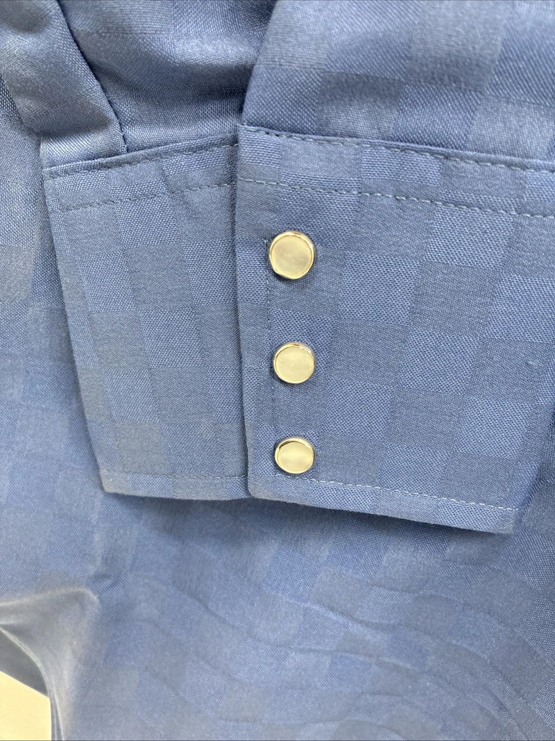 New Men’s Panhandle Slim Blue Checkered Long Sleeve Pearl Snap 17.5 XL T-21