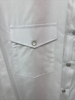 New Women’s White Horse White Long Sleeve Pearl Snap Large KK-74