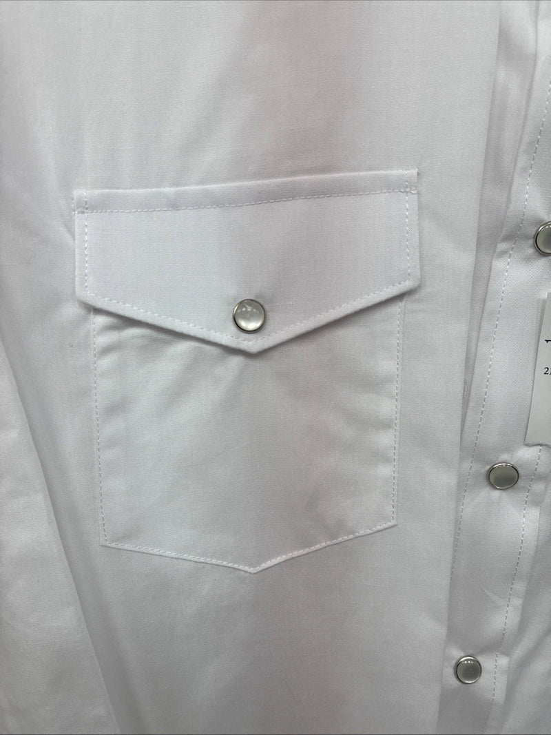 New Women’s White Horse White Long Sleeve Pearl Snap Large KK-74