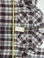 New Women’s Cumberland Purple Plaid Long Sleeve Pearl Snap 3XL GG-33