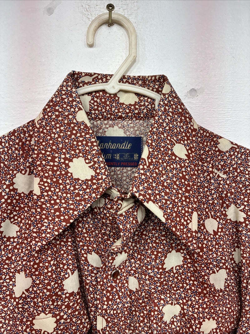 New Women’s Panhandle Slim Floral Long Sleeve Pearl snap Size 14.5 MM-1