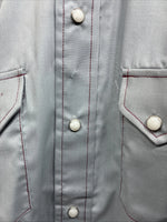 New Youths Dee-Cee Gray Red Long Sleeve Pearl Snap 16 Large V-18