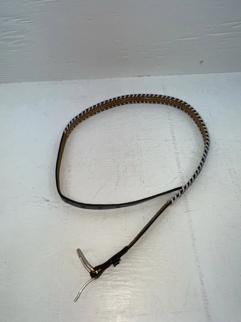 New Black Genuine Leather Breaded 30” Belt NN-7