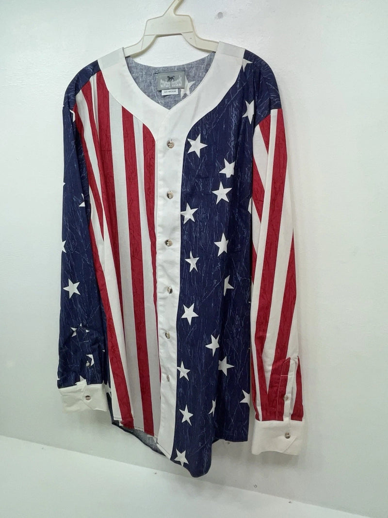 New Men’s American Cowboy Threads Long Sleeve Button Up Shirt M 3B-47