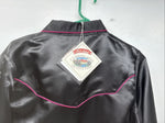 New Women’s Cumberland Black Rise Design Long Sleeve Pearl Snap Medium TT-141 