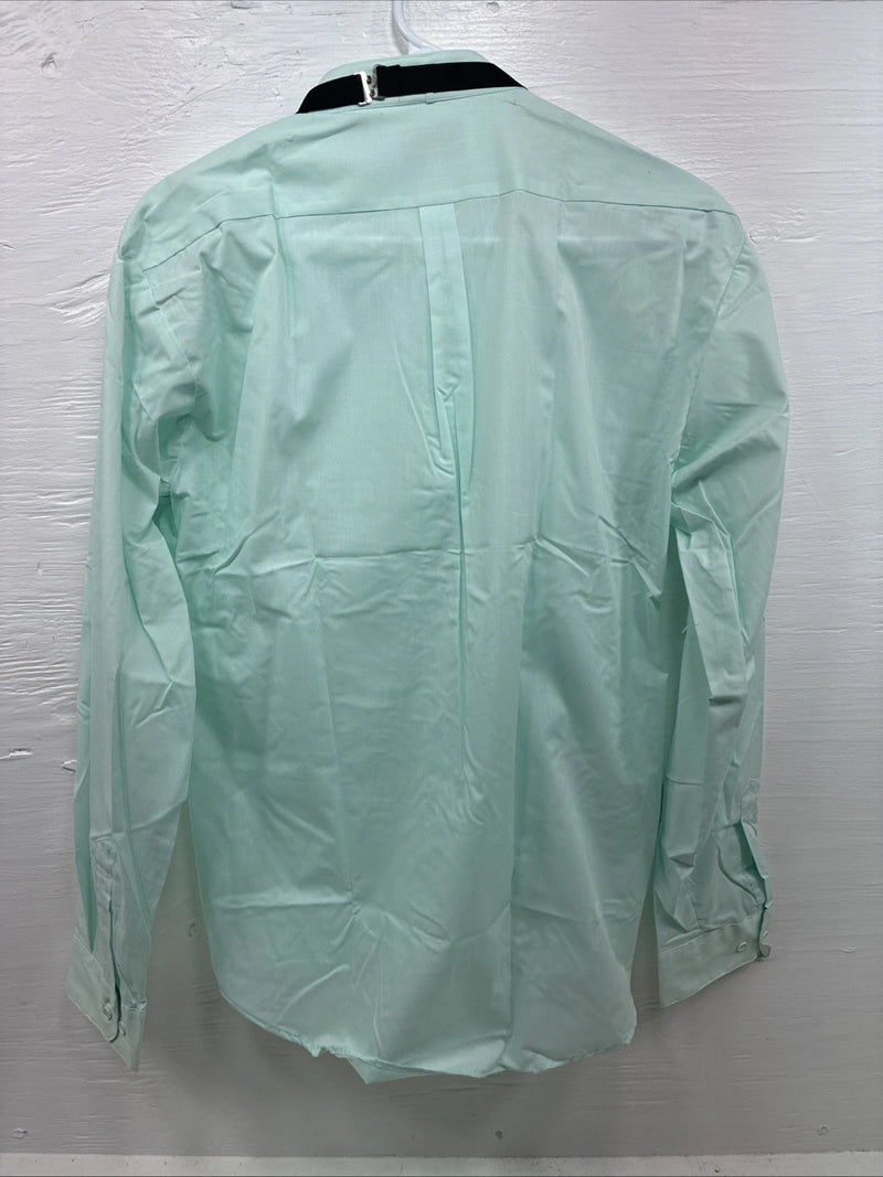 New ARPINO Blue Long Sleeve Button Up English Shirt Large X-86