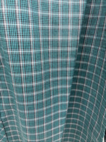 New Men’s White Horse Green Plaid Long Sleeve Pearl Snap Medium K-43
