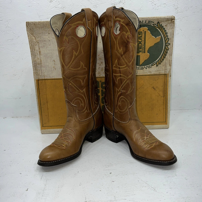 New Women’s Tan Texas Brand Cowboy Boots. L195 6 M. 20-83