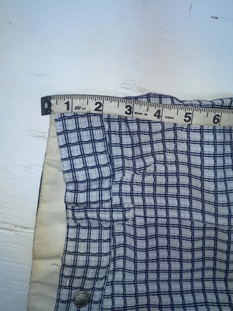New Vintage Blue Checkered Polyester Pants #5450087 NN-153