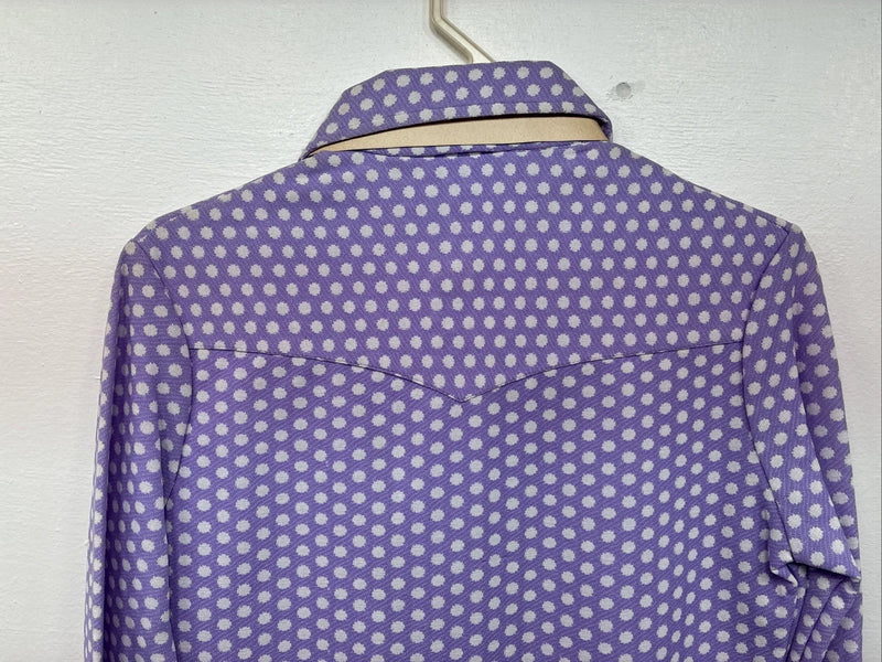 Me Women’s Panhandle Slim Purple Body Suit Long Sleeve Button Up Size 42 LL-43