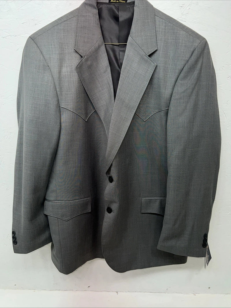 New Men’s Circle S Grey Suit Jacket 46R #25832 T-605
