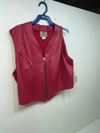New Women’s Pink 1849 Cut Off Zip Up Vest S #77372 3B-64