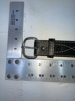 New Black Genuine Leather Stitched 32” Belt #2021 JJ-13