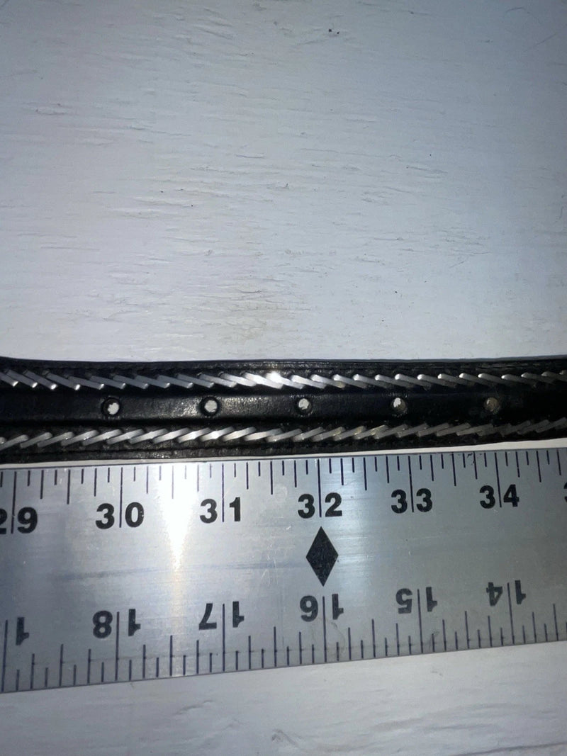 New Black Genuine Leather Nocona Silver Pendent 32” Belt #2410601 Z-104