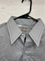 New Men’s Dee-Cee Gray Red Long Sleeve Pearl Snap 16 X 33 Large O-19