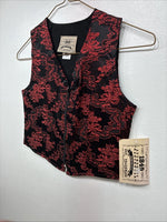 New Women’s 1849 RanchWear Red Designed Sleeveless Zip Up Vest Small YY-55