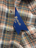 New Men’s Panhandle Slim Orange Plaid Long Sleeve Pearl Snap XS J-63