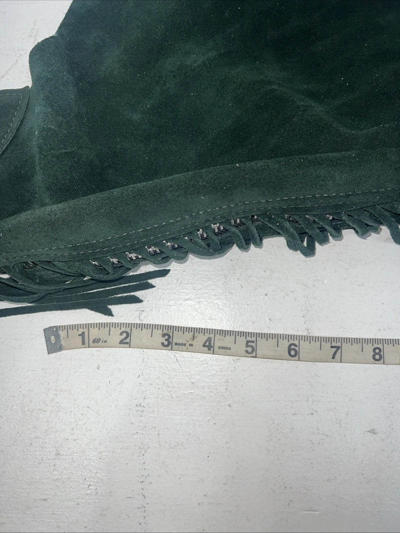 NOS Green Whitman Show Chaps With Fringe Adjustable Waist 44” L-23