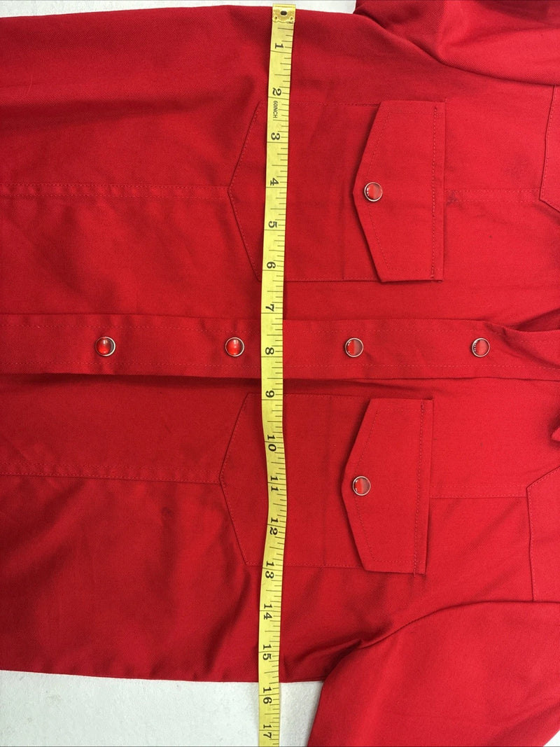 New Boys Western Express Red Long Sleeve Pearl Snap Medium DD-121