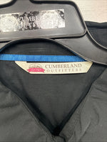 New Women’s Cumberland Black Blue Design Long Sleeve Pearl Snap 3XL II-3