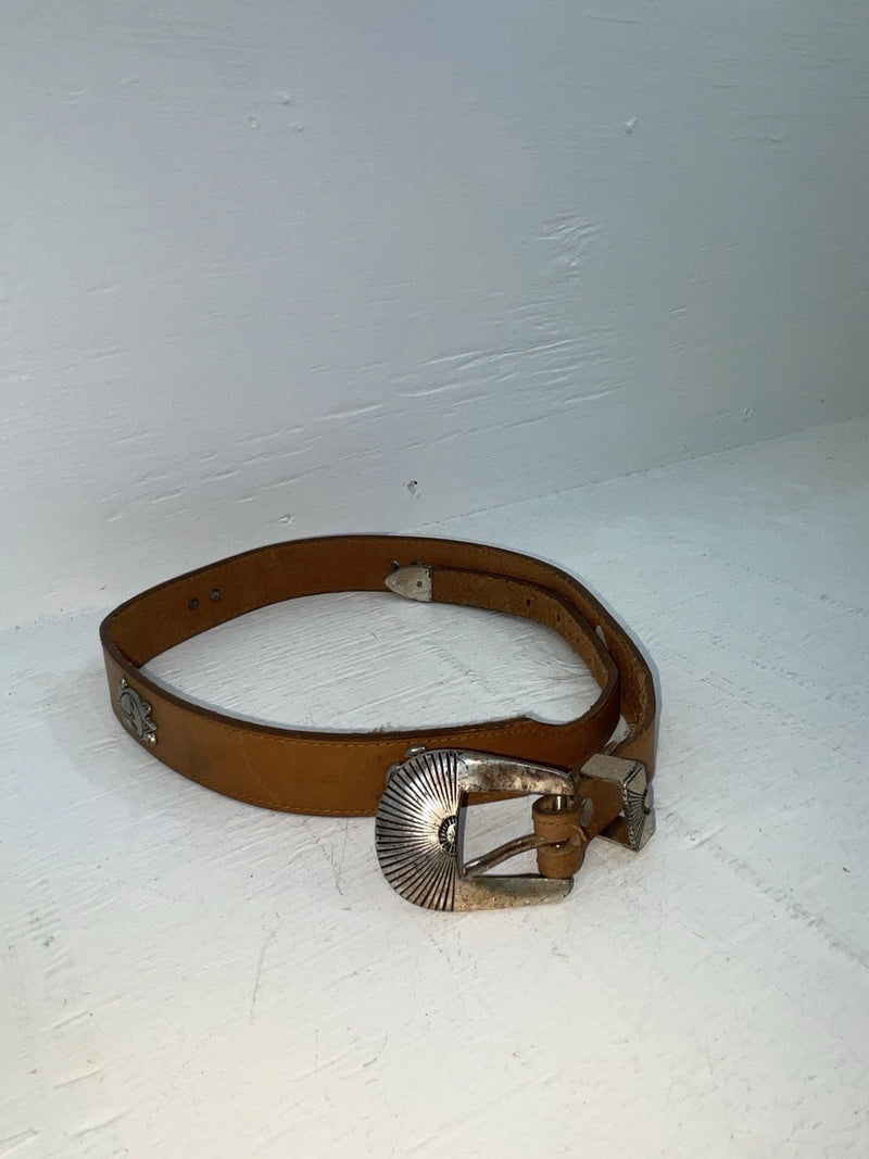 New Brown Genuine Leather Wrangler Animal Pendent 38” Belt #570111 NN-21
