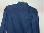 New Women’s HbarC California Ranchwear Navy Strip Long Sleeve Button Up 3B-83