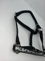 New Tough 1 Black Silver Nylon Star Full Horse Halter #50-2031 3C-7