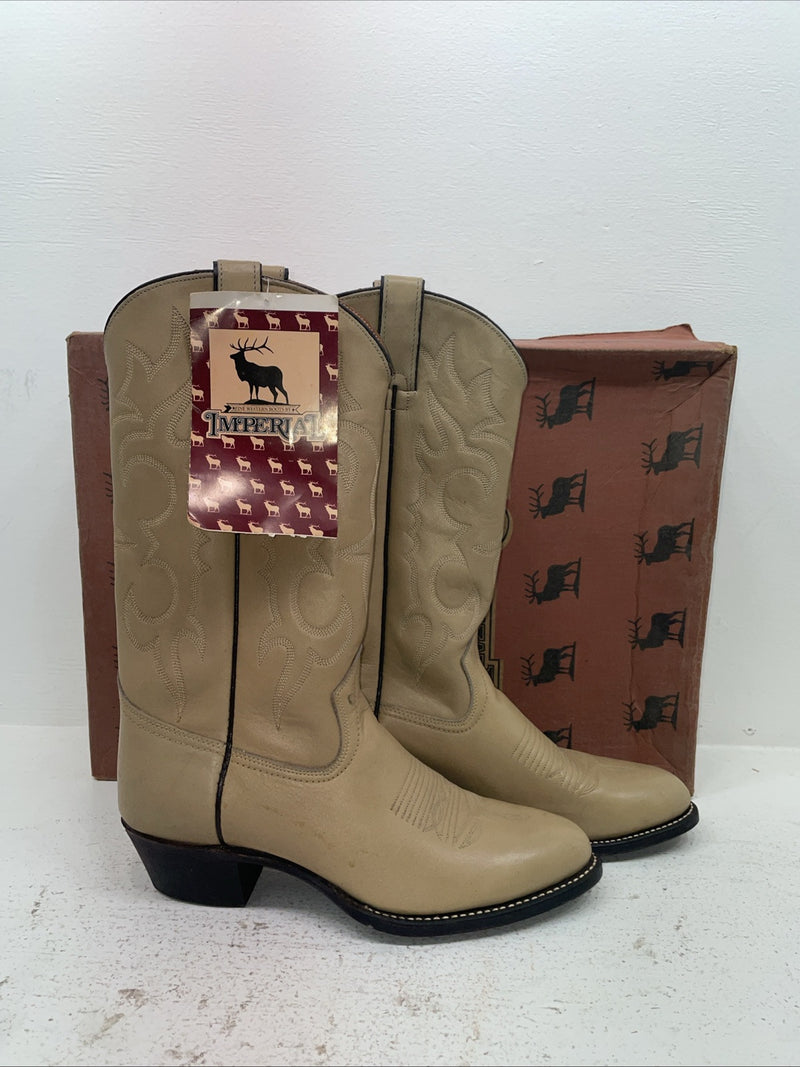 New Men’s Cream Imperial Cowboy Boots. M 129 10 D. 7-107