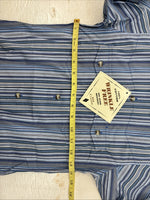 New Kids ELY Classic Blue Stripe Long Sleeve Button Up Small CC-97