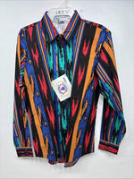 New Women’s Country Charmer Multicolor Design Long Sleeev Pearl Snap Large MM-73