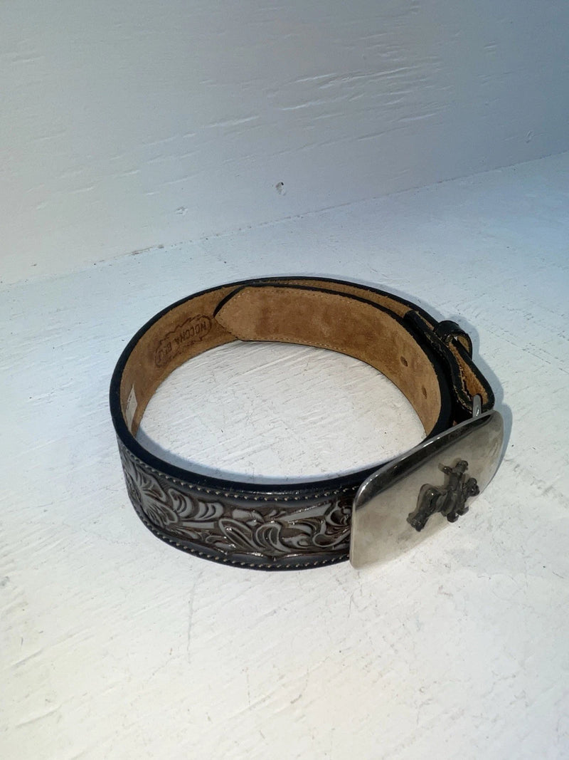 New Black Genuine Leather Nocona Tooled 18” Belt #331 NN-87 