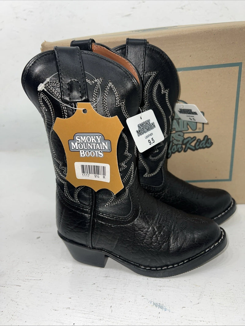 New Children’s Black Smoky Mountain Cowboy Boots. 1117 C 9.5 9 1/2. 24-35