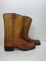 New Youth Brown Texas Brand Cowboy Boots. B 55 4 D. 22-82